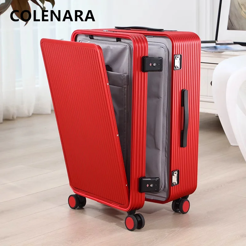 COLENARA Suitcase All Aluminum Magnesium Alloy Trolley Case Men's Business Boarding Box 20