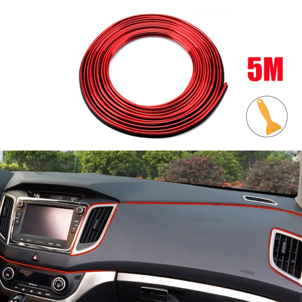 Super Flexible 5M Car Interior Moulding Trim Strip Door Gap Edge Moulding Trim Universal Decorative Line Auto Accessorie CSV