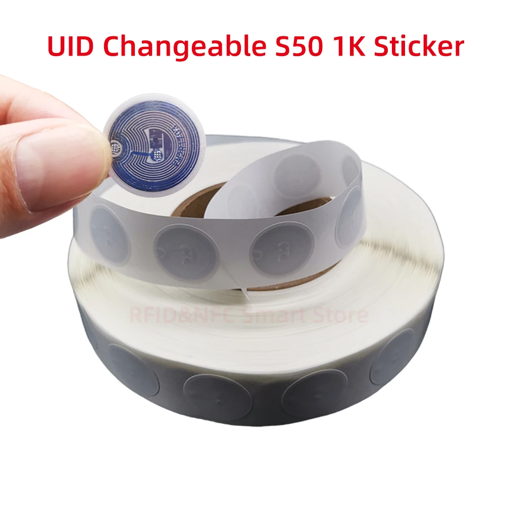 

20pcs UID Changeable S50 1K Tag Round Diameter 25mm Sticker 13.56MHZ 0 Block Rewritable ISO14443A UID Copy Clone Label