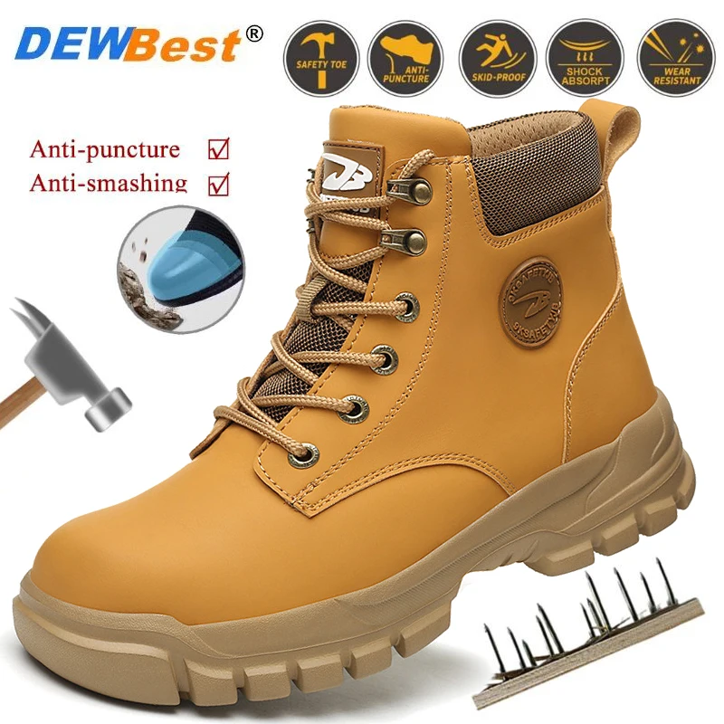 Welders waterproof oilproof protective safety shoes steel toe anti-smash anti-slip men's boots stab-proof indestructible shoes