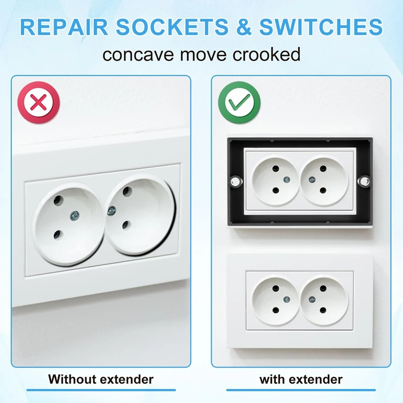ABPP-6 Stuks Elektrische Box Extender, 1/2Inch Single Gang Receptacle Outlet Box Extenders Outlet Extension Box