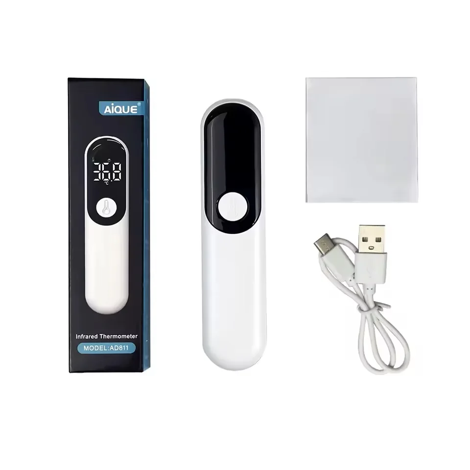 ميزان حرارة USB قابل لإعادة الشحن LED للجبهة، ميزان حرارة طبي رقمي بالأشعة تحت الحمراء، حمى درجة حرارة الجسم غير متصلة للطفل والكبار