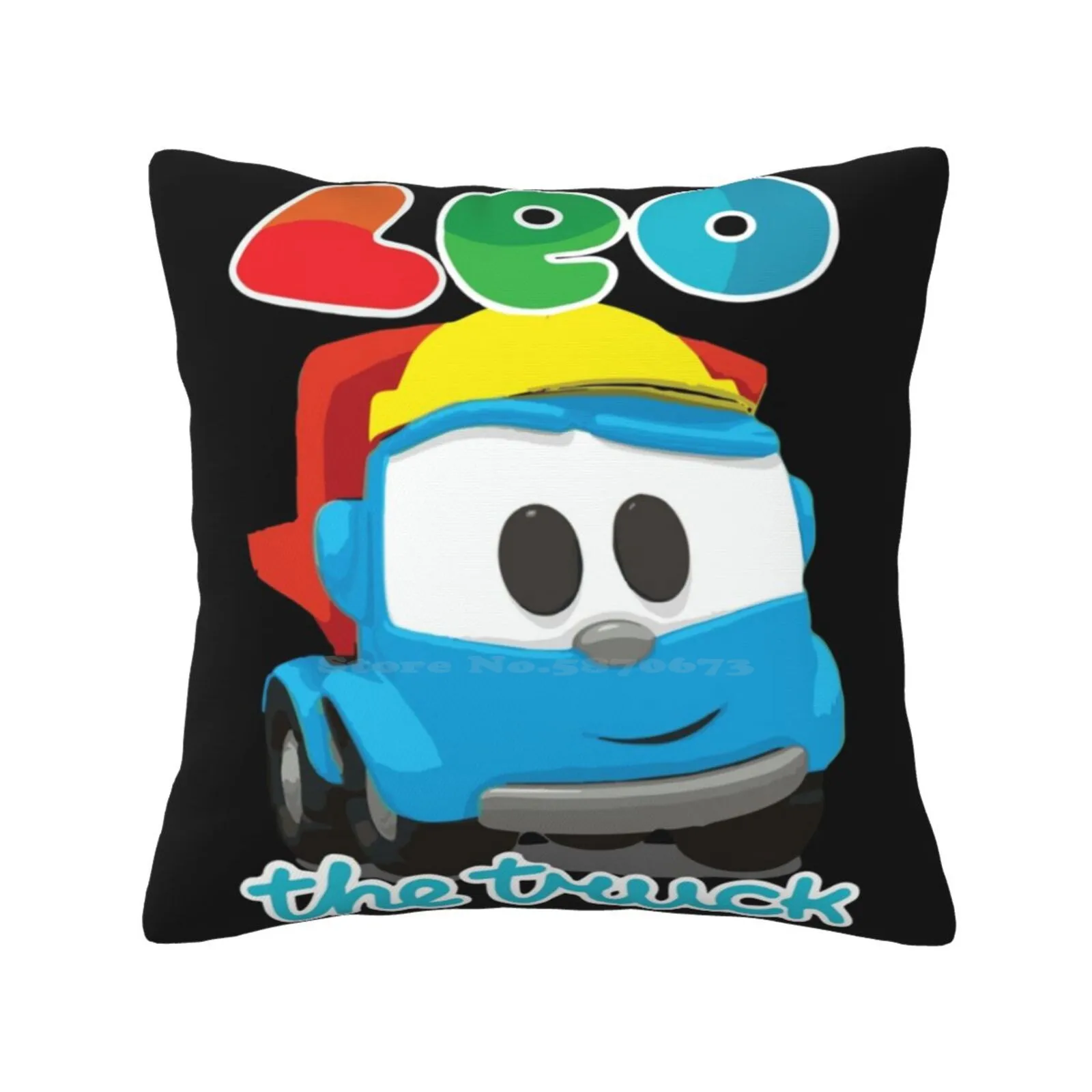 Leo The Truck-Let'S Build It Home Sofa Car Waist Throw Pillowcase Leo The Truck The Inquisitive Truck Kids Baby Babies Cartoon