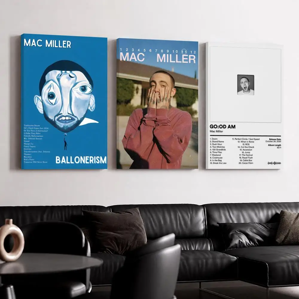 Singer Album M-Mac Miller Framed Wall Painting Canvas Poster Ready to Hang Wall Art for Bedroom Living Room Home Decor Gift