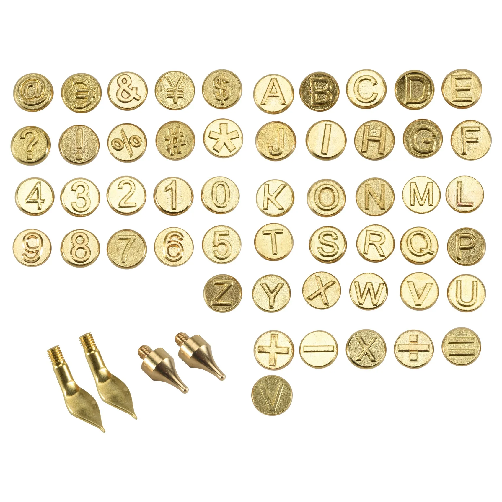 56 Pieces Wood Burning Tip Letter Wood Burning Tip Set Including Alphabet Number for Wood Craft DIY Embossing CarvingAB32