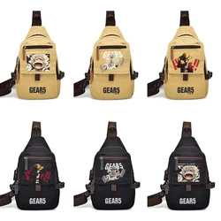 One Piece Luffy Series Boy Canvas Chest Bag Fashion Students Breathable Wear Resistant Lightening Outdoor Travel Causal Bags