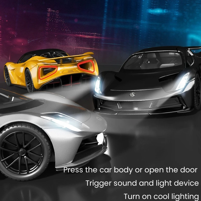 1:32 Lotus Evija Alloy Super Car Diecast Metal New energy vehicles Scale Model Car Sound＆Light Collection Children's Toy Gifts