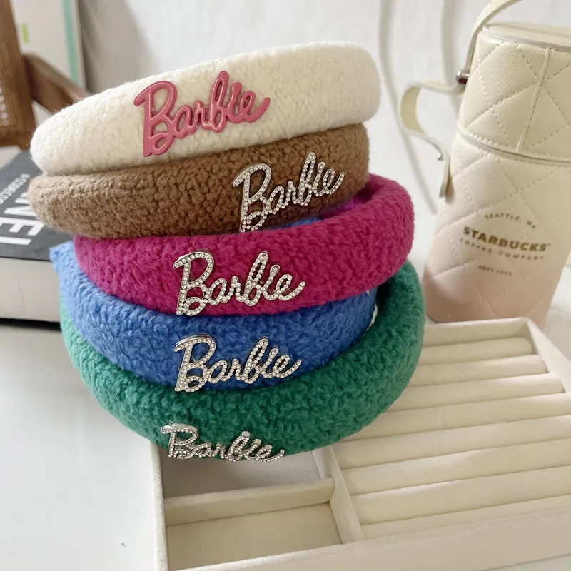 

Barbie Berber Fleece Headbands Adults Kawaii Trendy Movie Decoration Stylish Y2K Style Cute Sweet Lovely Girls Gift Colorful