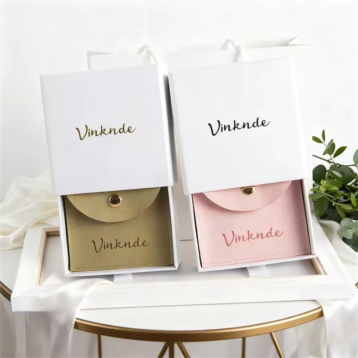 

Custom Luxury Recycled Jewelry Packaging Perfume Drawer Box Wedding Gift Packaging Display Jewellry Bag Earrings Snap Pouches