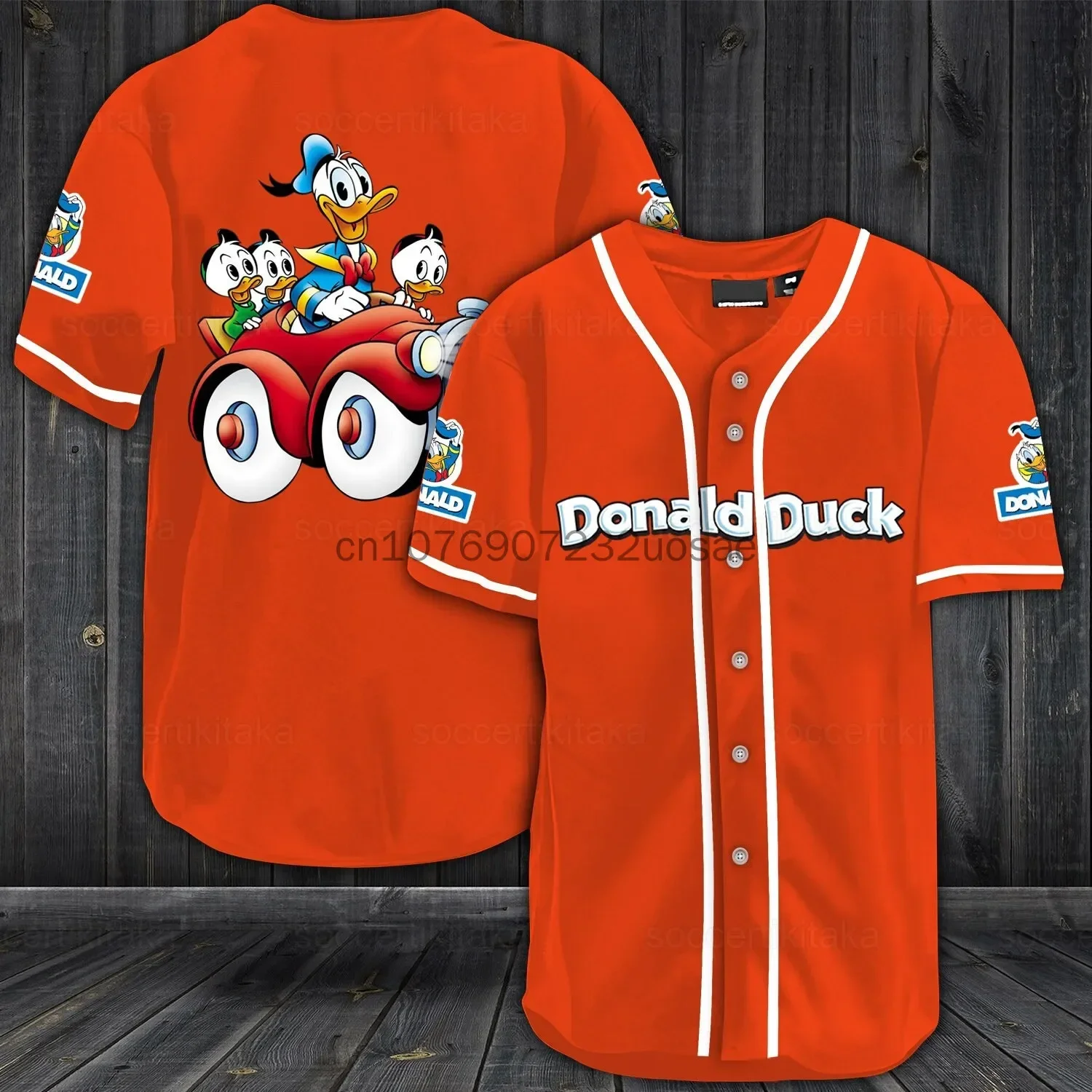 Disney Donald Duck Baseball Jersey Men\'s Women\'s Short Sleeve Jersey Disney Baseball Jersey Casual Sports Baseball Jersey