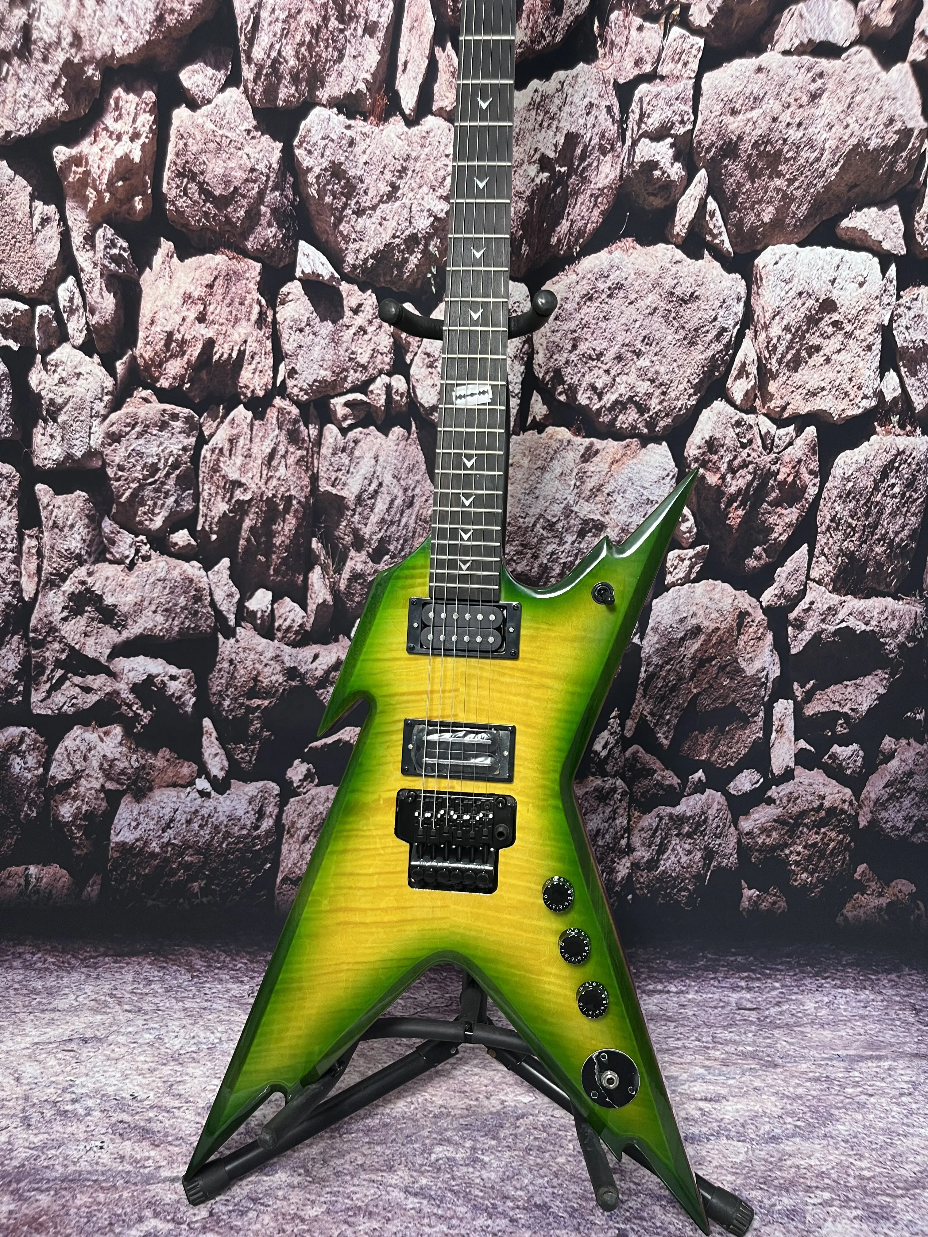 factory custom electric guitar  Green maple top and tremolo hot sale