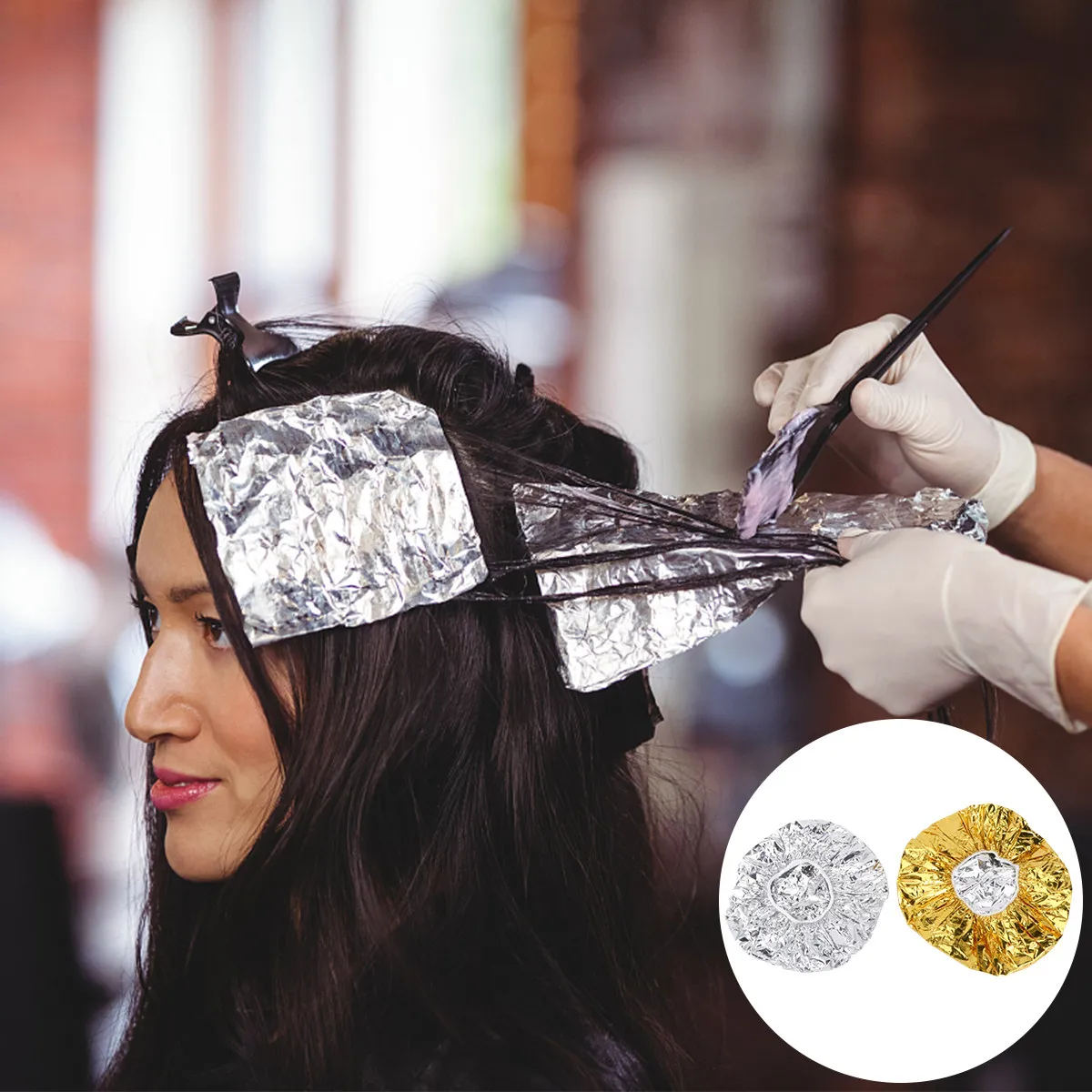 

4Pcs Hair Aluminum Foil Caps Heat Insulation Waterproof Disposable Elastic Hairdressing Cap for Beauty Salon Treatment