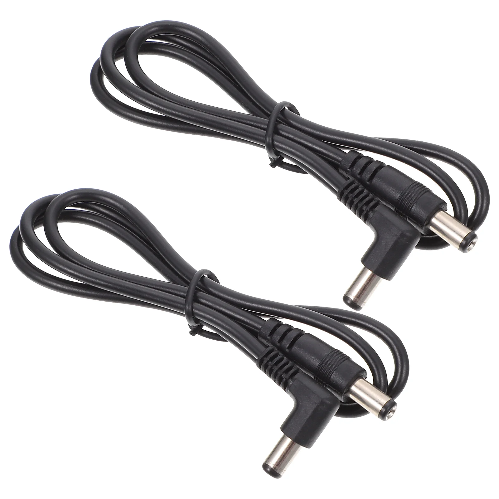 2 Pcs Musical Instruments Effector Dc Power Supply Adapter Cord Guitar Cable Portable Black