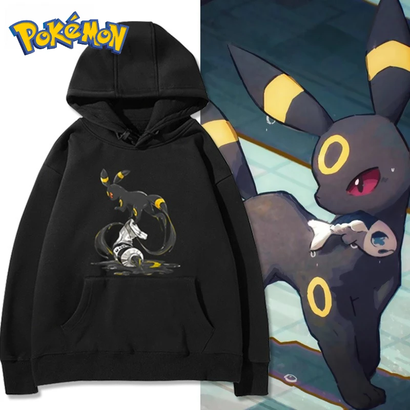 

Толстовка с принтом Pokémon Handheld Game Umbreon для мужчин и женщин, осень/зима 2022, новинка Y2K Harajuku, повседневный свитер больших размеров, топ