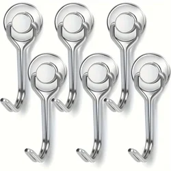 6Pcs Magnetic Hook Heavy Duty Magnet Hook with Swivel Hook for Home Kitchen Refrigerator Wreath Key