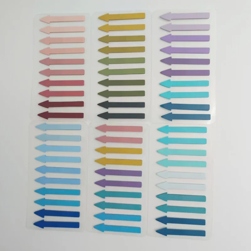 200sheets/set Gradient Color Arrow Shape File Folder Stickers Label Sticky Note for Notebook Scrapbook Planner Page Marker Label