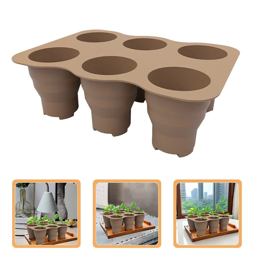 

6-Holes Starter Tray Germination Container For Greenhouse Indoor Outdoor Planting Sowing Growing Tool Garden Accessory