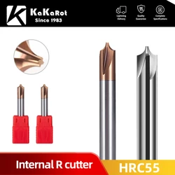 KaKarot HRC55 Radius Corner Rounding Cutter R0.5 R1 R1.5 R2 R3 R4 R5 Chamfering Outside Radii Router Bit CNC Tool  End Mill