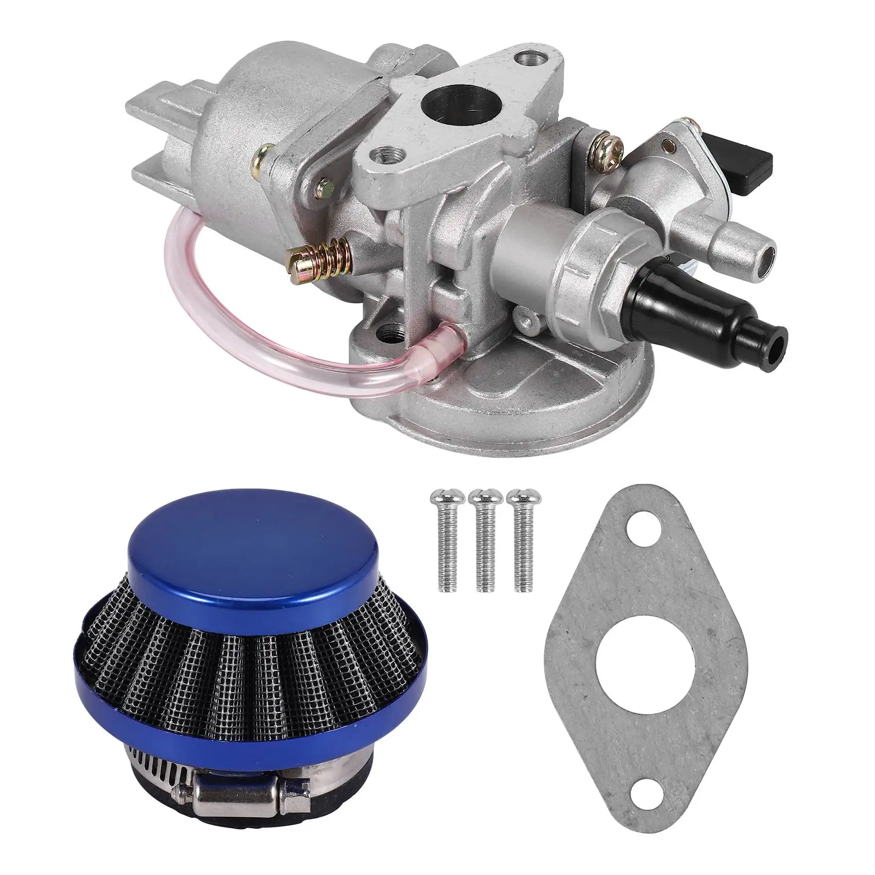 Carburetor + Blue Filter + Stack For 2 Stroke 47Cc 49Cc Engine Parts