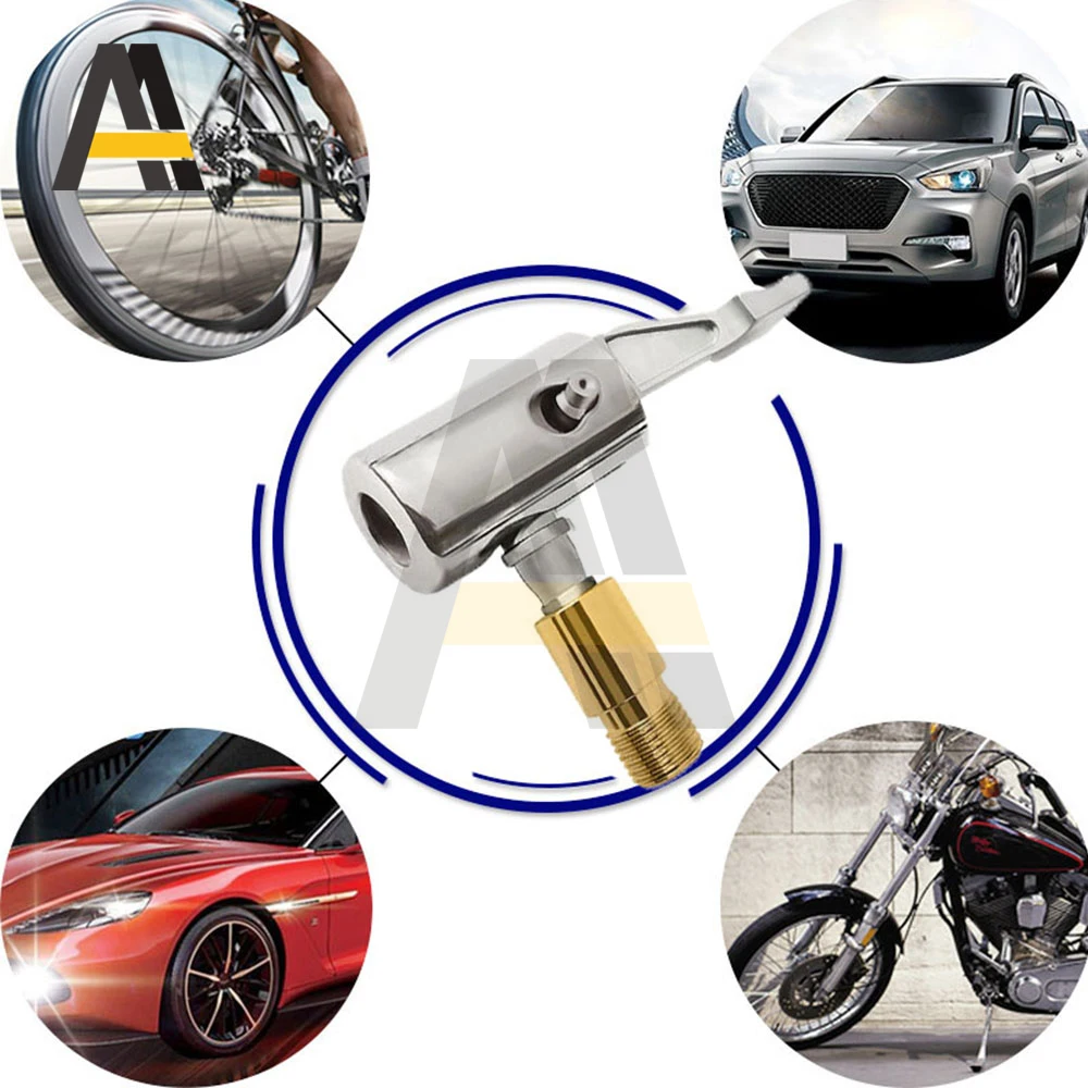 Pompa Tiup Ban Mobil Portabel Pompa Udara Mobil Chuck Kompresor Inflator Ban Chuck Ban dengan Konektor Duri Alat Perbaikan Mobil