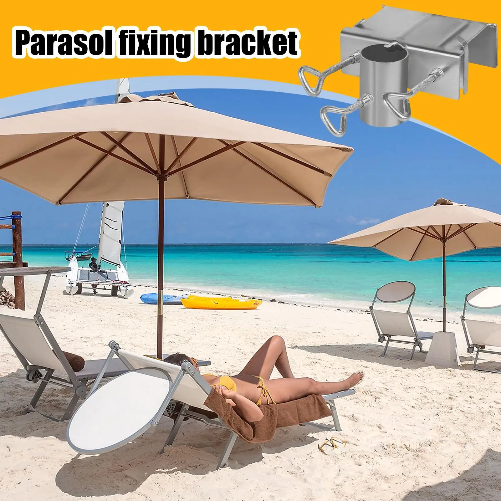 Soporte ajustable para sombrilla de terraza, diseño de clip estable, soporte para sombrilla de patio para piscina, barbacoa, playa, balcón y terraza al aire libre
