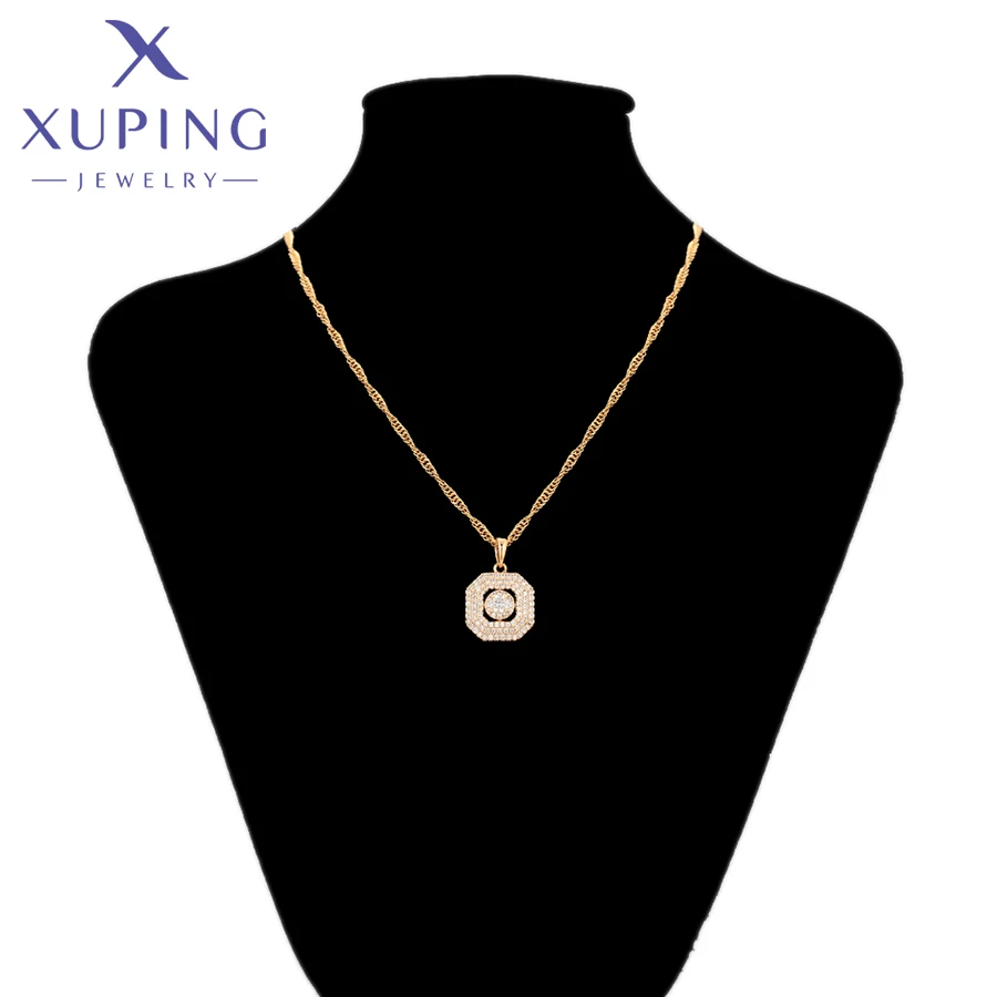 Xuping Schmuck Bestseller Trendiges Modisches Quadratisches Anhänger-Halsketten-Ohrringe-Set für Damen Exquisites Party-Geschenk X001060269 – Detail 19