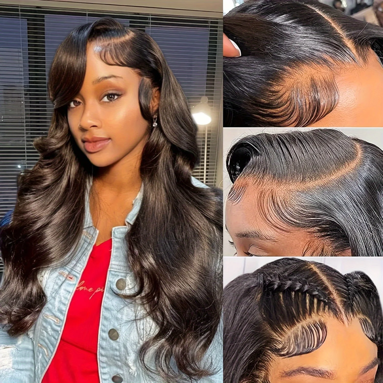 

30 Inch 13x4 Lace Frontal Wigs Body Wave HD Lace Front Wigs Human Hair 180% Density pre Plucked with Baby Hair Natural Colour