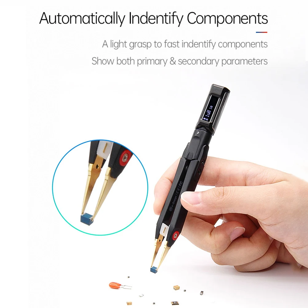 DT71 Portabl Digital Smart Tweezers SMD Tester Portable LCR ESR Meter Diode Resistor Capacitor Repair 10KHz Signal Generator