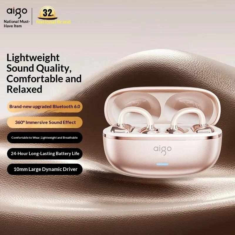 AIGO CQ16 Open-Ear Clip-On Wireless Bluetooth Earbuds for Sports For Gifts