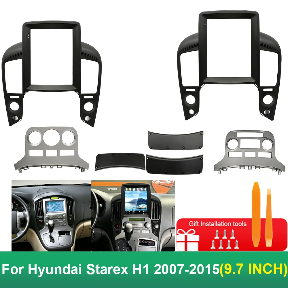 9.7Inch Car Stereo Fascia Panel Frame For 2007-2015 Hyundai Starex H1 Vertical Screen Radio Dash Fitting Trim Kit