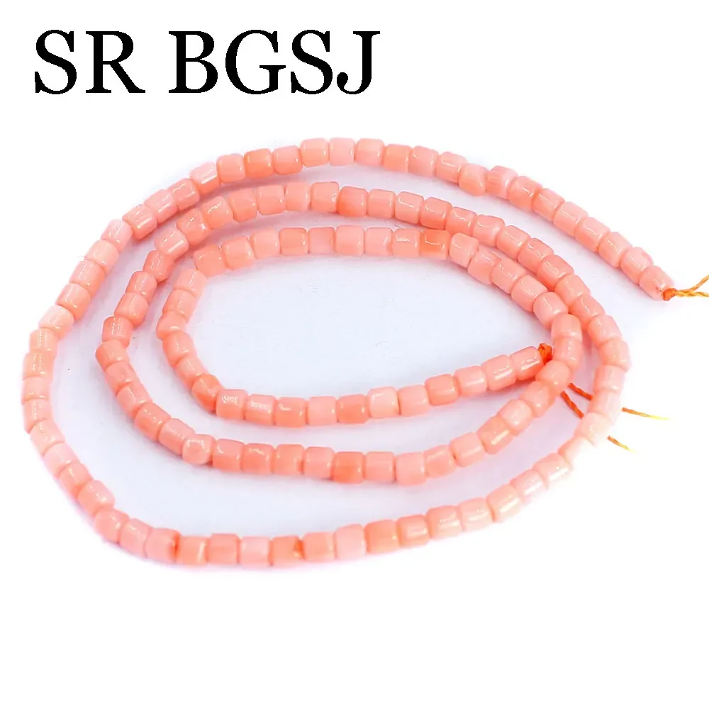 3x3mm Mini Column Orange Keshi Rondelle Drum Jewelry DIY Loose Genuine Natural Spacer Coral Beads 15\