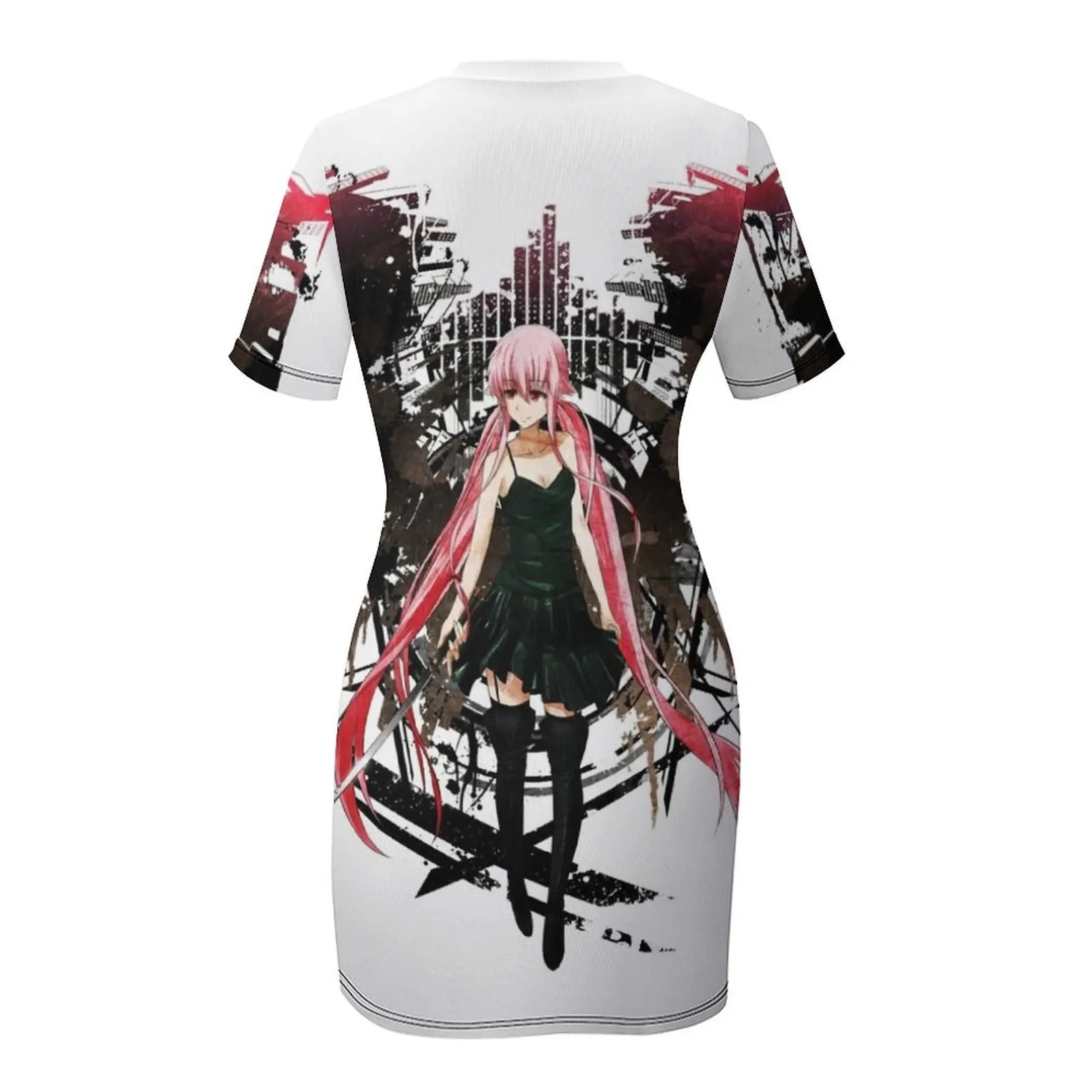 Gasai Yuno อะนิเมะ Future Desolation อะนิเมะเสื้อยืดแขนสั้นหลวมชุดสตรีฤดูร้อนชุดสตรี 2025