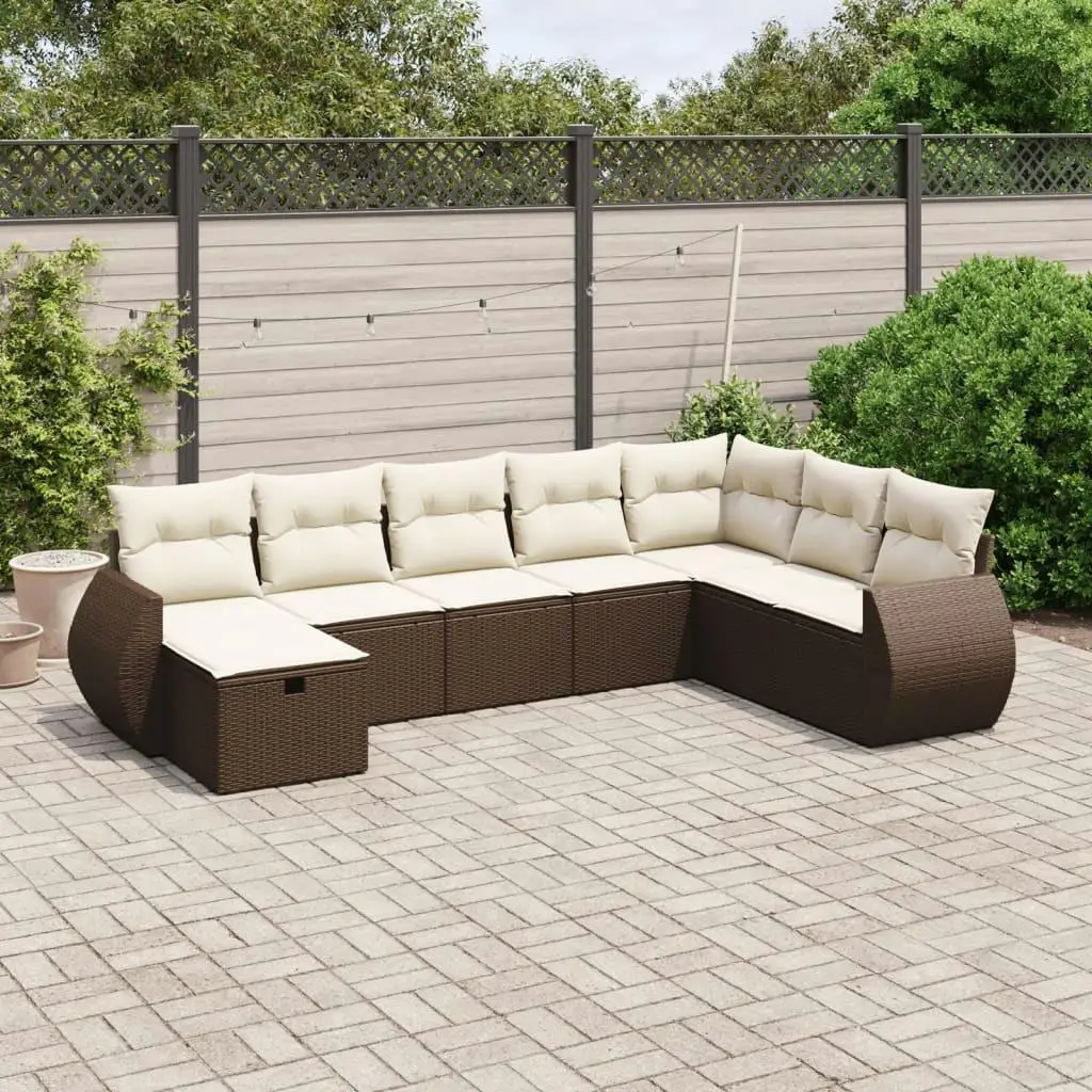 

Luxury Brown Poly Rattan Large Modular Garden Sofa Set for Outdoor Living Room and Patio Comfort