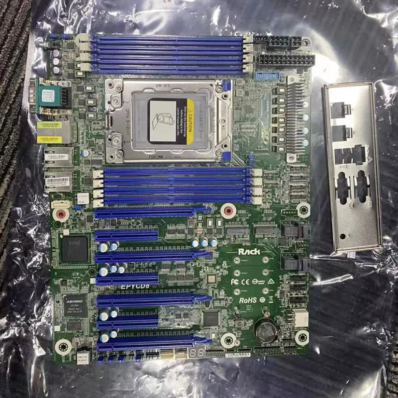 Imagem -02 - para a Estação de Trabalho do Servidor de Asrock Placa-mãe Lga4094 7002 7001 m. 1gb Portas de Rede Ipmi Sata3 Epycd8