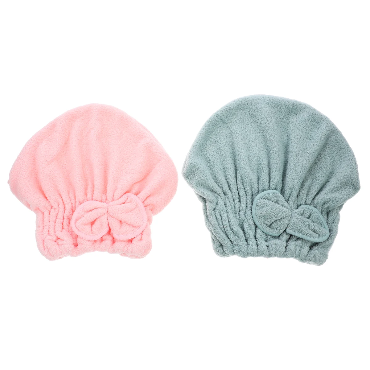 

2pcs Coral Fleece Dry Hair Towels Shower Bath Caps Absorbent Hair Drying Hats for Women Fitness Swim Soft Gentle Safe Durable