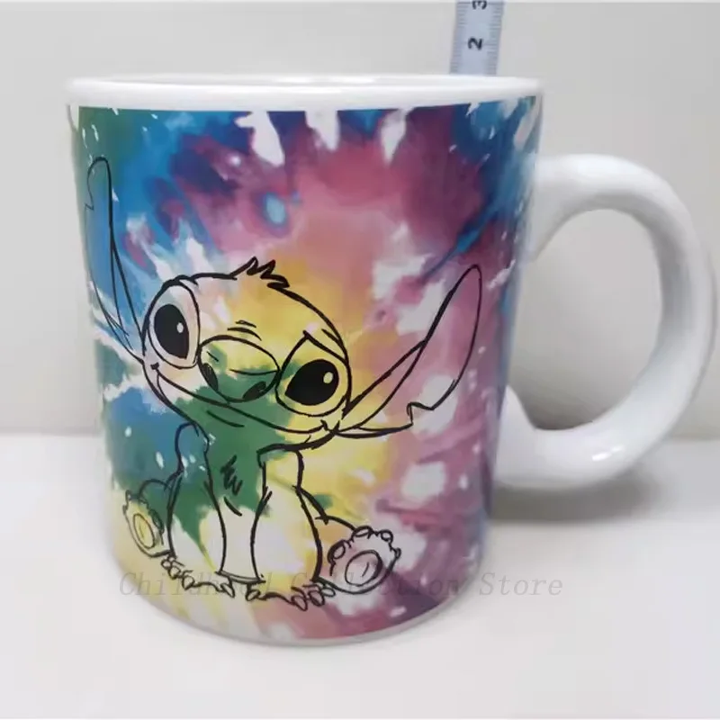 Kawaii Disney Lilo And Stitch Halloween series Action Figures Toys Stitch Ceramics Milk Coffe Mug Anime Cartoon Model Kids Gifts