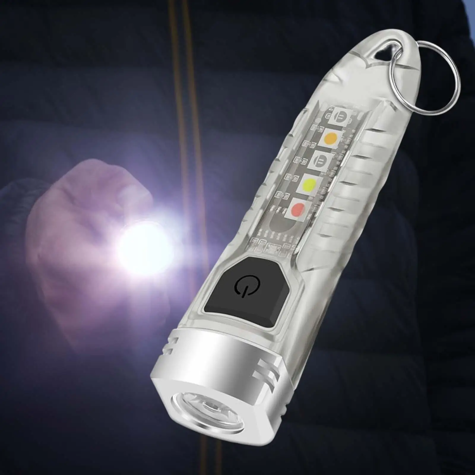ไฟฉาย LED 400ลูเมนไฟฉายจิ๋วกันน้ำพร้อมพวงกุญแจสำหรับทุกวัน