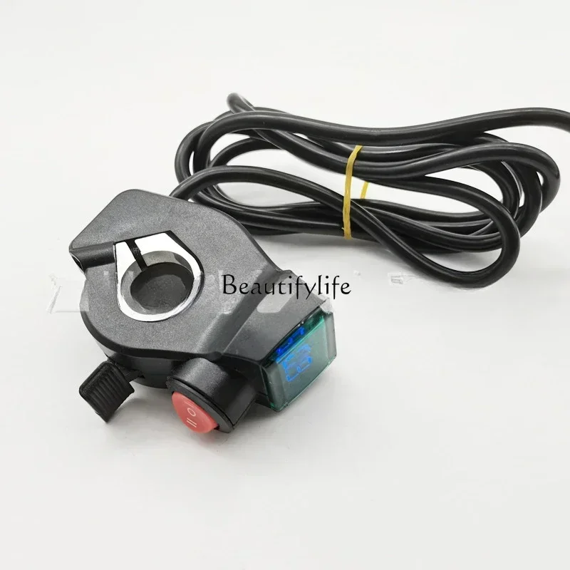 Thumb three-speed switch in blue screen digital display finger dial throttle turn handle digital voltage display