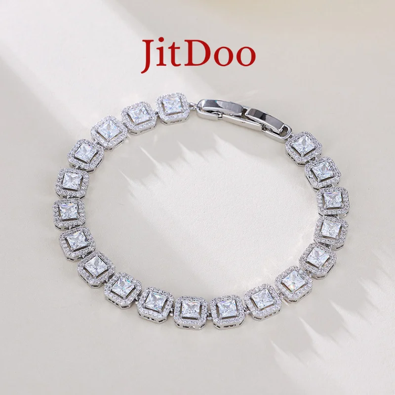 

JitDoo Цирконы Роскошный геометрический африканский цирконий Свадебный браслет для помолвки для женщин Серебряный цвет Ювелирные изделия для вечеринок
