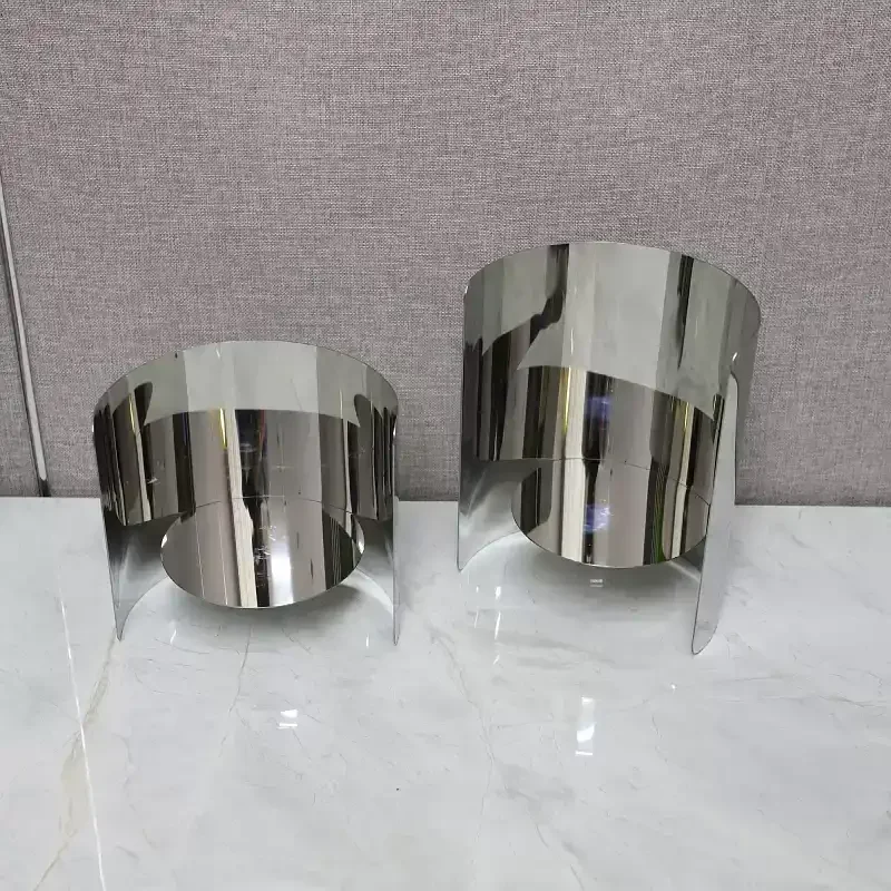 Extremely Simple Stainless Steel Ornaments, Household Metal Mirror Candle Holders, Restaurant Decorations