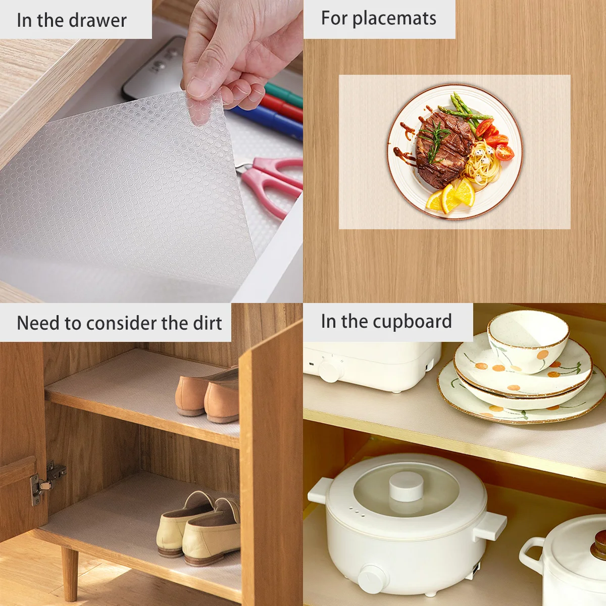 Waterproof Drawer Liners Kitchen Cabinet Shelf Non Slip Table Cover Mat Refrigerator Pad Tablecloth Moistureproof Kitchen Mats