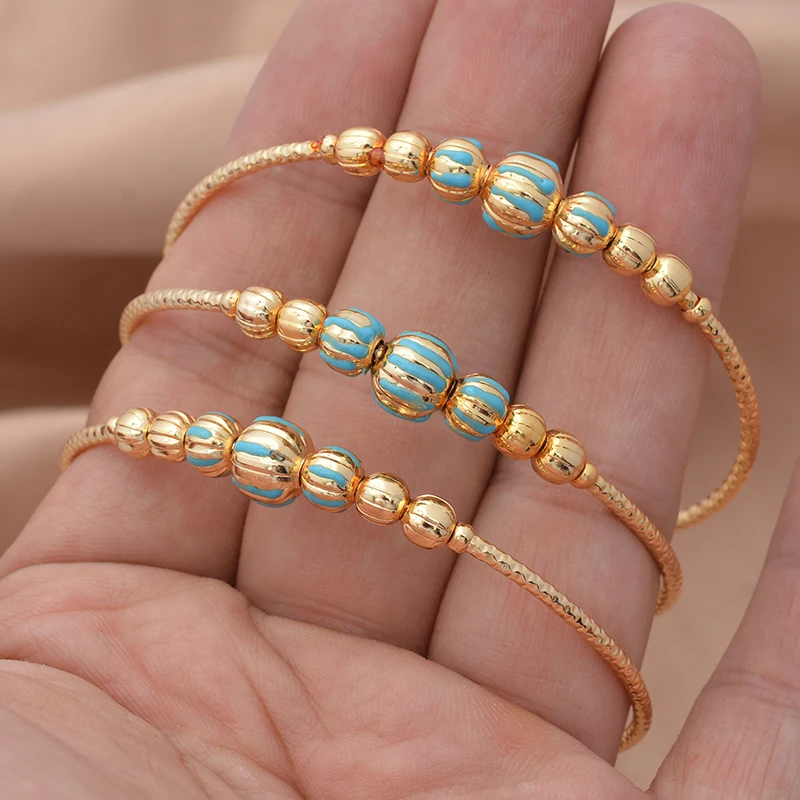 Baby-Armreifen, 4 Stück/Lot, afrikanische goldfarbene Armreifen für Babys und Kinder, Herz-Armband, Artikel aus dem Nahen Osten, Born Lucky Jewelry, Super Friday – Detail 3