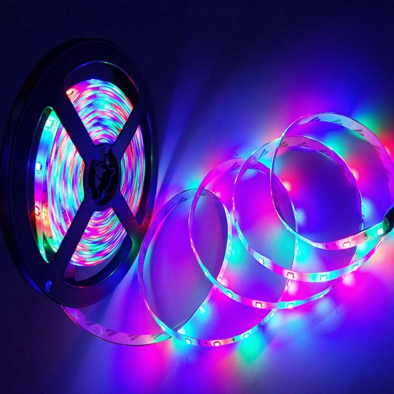 LED Strips Lights For Bedroom 3528 RGB Flexible Lights 20M Multicolor LED Light With 24 Key Remote For Christmas