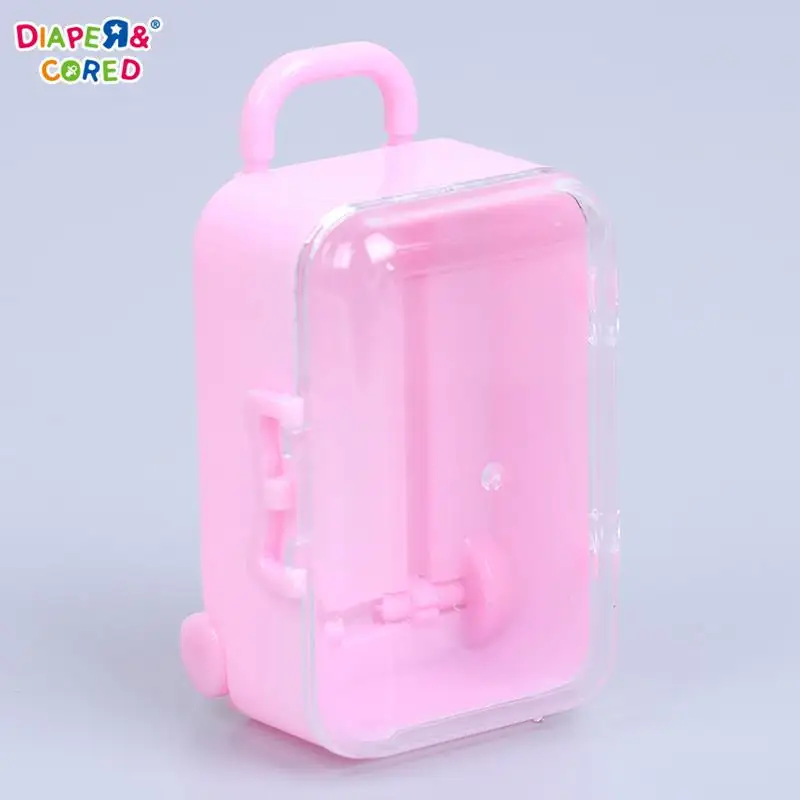 1Pc 1/6 9.5*5.6*3.8cm Dollhouse Miniature Cute Trolley Case Cartoons Luggage, Suitcase For Bjd Doll Accessories