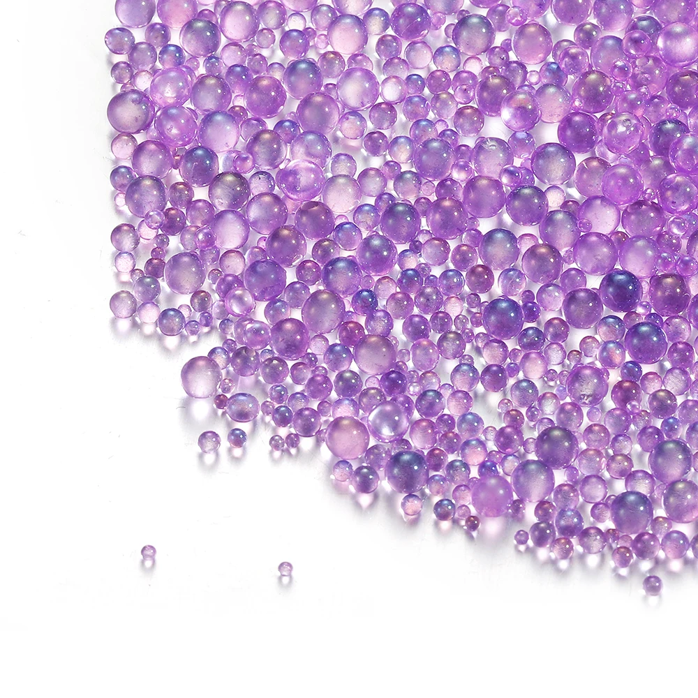 100g 0.4-3mm Mini Bubble Ball Kralen Kleine Glazen Kraal Hars Vulling voor Siliconen Mal UV Hars Epoxy Filler DIY Nail Art Decor