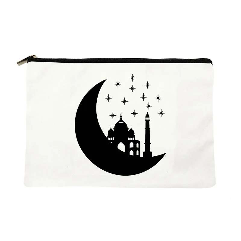 Ramadan Supplies Al Fitr Party Mubarak Make Up Bag Decoration Eid Mubarak Gift Bags Ramadan Gift Makeup Bag for Muslim Eid Gifts