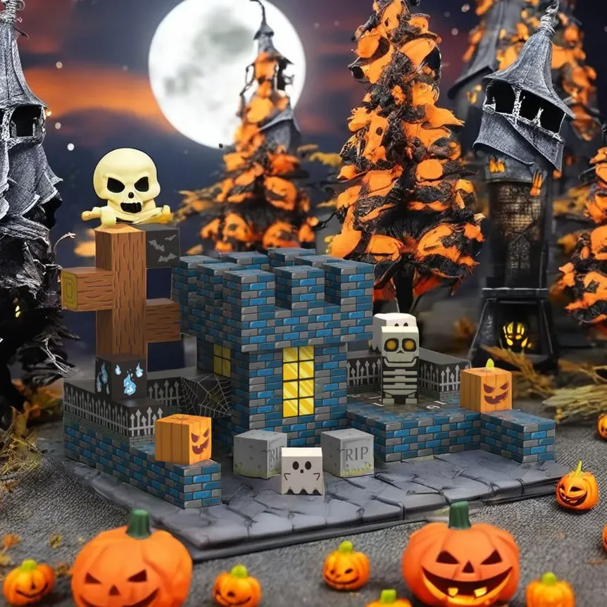 Blocchi magnetici Cubo magnetico Set mondiale per bambini di età 3+ Modello fai da te Stelo per bambini Giocattolo sensoriale Montessori Miglior regalo di Halloween