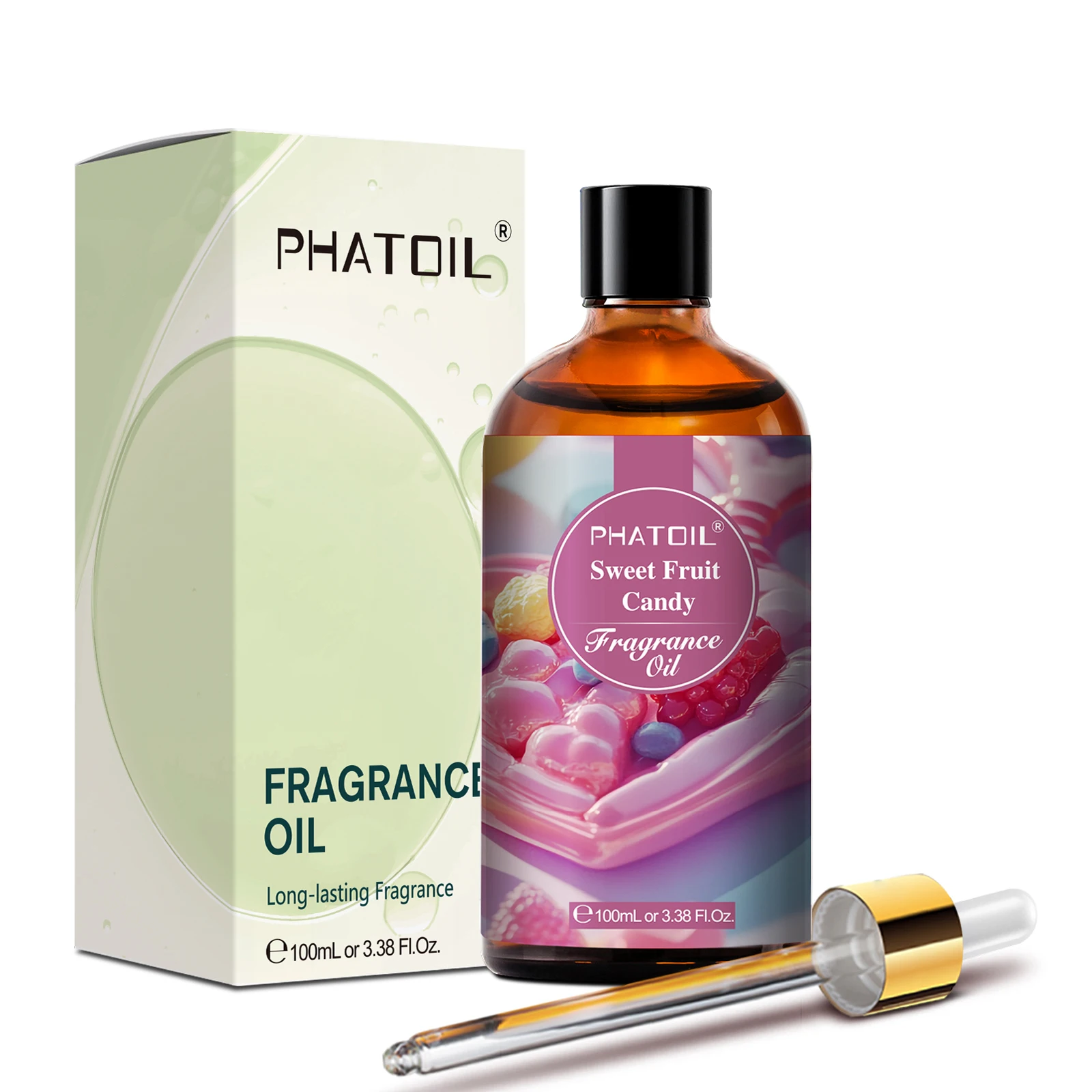 PHATOIL 1PCS 100ml Fragrance Oil For Aromatherapy DIY Perfume Candle Making,Sweet Fruit Candy Fruit Carnival Almond Vanilla Oil