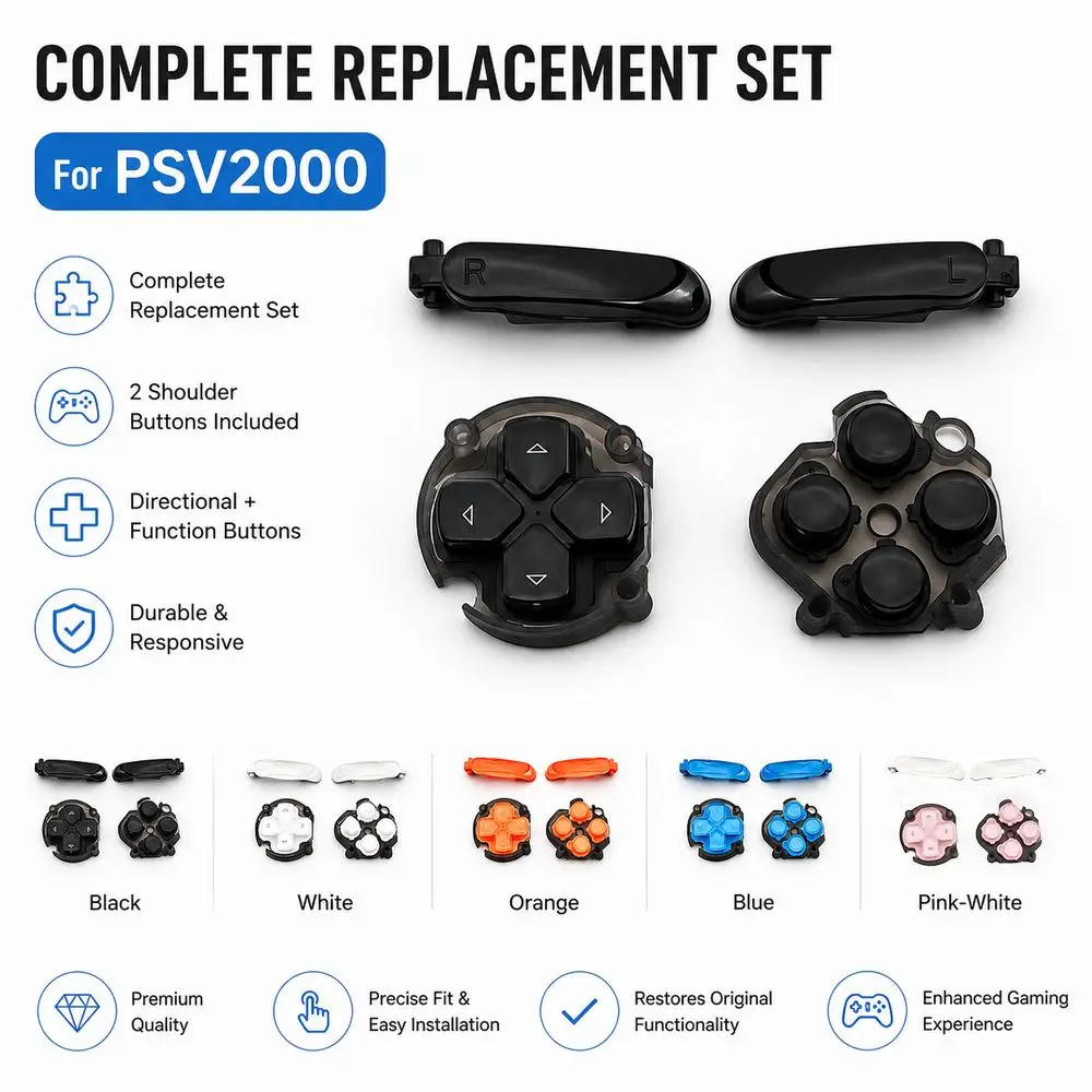 Directional Button Replacement Button Set Function Buttons Shoulder Buttons Game Console Buttons Multicolor Options for PSV2000