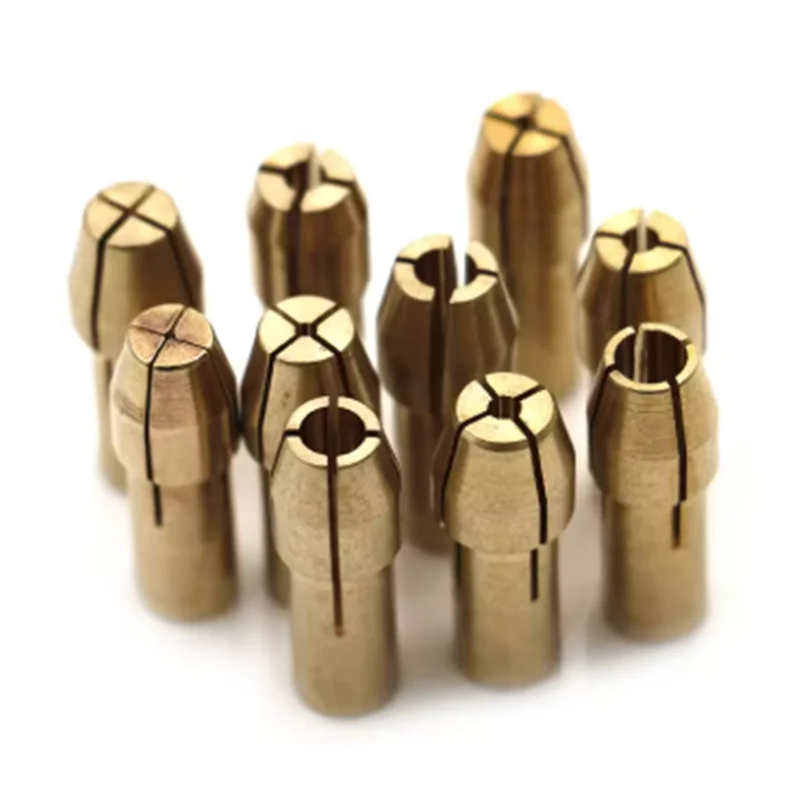 10pcs/set Electric Grinder Brass Drill Chuck Collet Bits 0.5-3.2mm 4.8mm Shank For Power Rotary Tool Three-jaw Motor Accessory